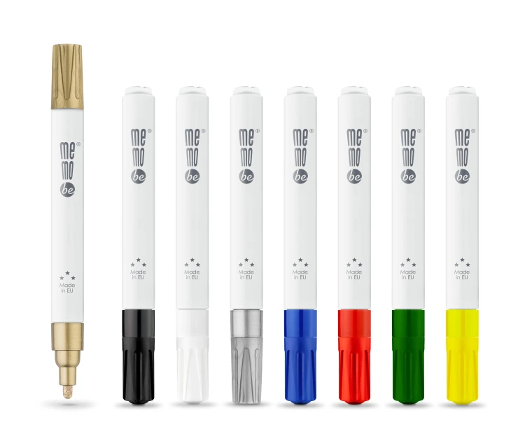Marker olejowy MM301 MemoBe, końcówka okrągła 2-4 mm czerwony – zdjęcie 3
