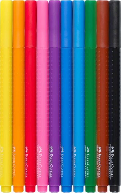 Flamastry grip 10 kol. w etui Faber-Castell – zdjęcie 3