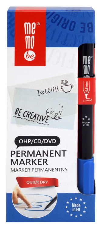 Marker permanentny OHP MemoBe MM251 końcówka F 0,5 mm niebieski – zdjęcie 4