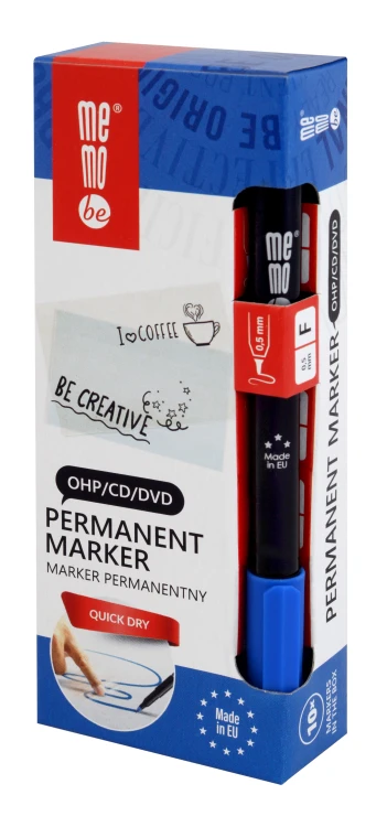 Marker permanentny OHP MemoBe MM251 końcówka F 0,5 mm niebieski – zdjęcie 5