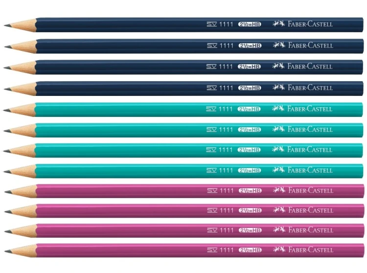 Ołówek 1111 HB mix kolorów 12 sztuk blister Faber-Castell – zdjęcie 2