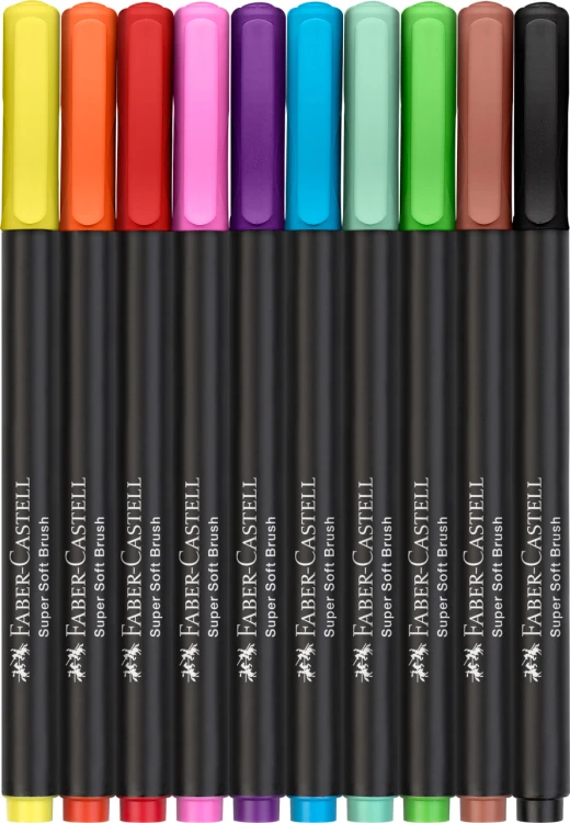 Pisaki pędzelkowe black edition 10 kol. Faber-Castell – zdjęcie 2