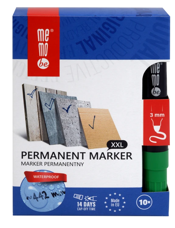 Marker permanentny M200 MemoBe końcówka okrągła 3 mm zielony – zdjęcie 4
