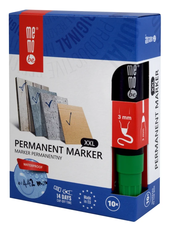 Marker permanentny M200 MemoBe końcówka okrągła 3 mm zielony – zdjęcie 5