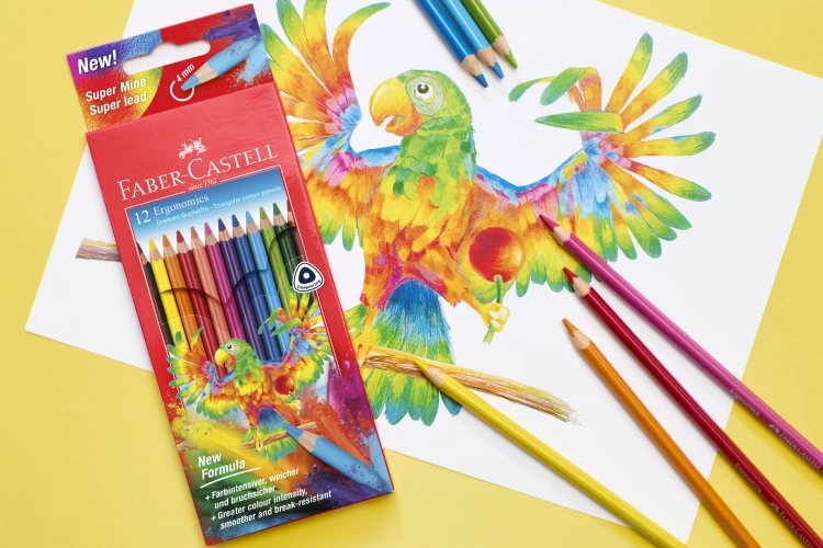 Kredki trójkątne ergonomics 12 kol. grafit 4 mm Faber-Castell – zdjęcie 2