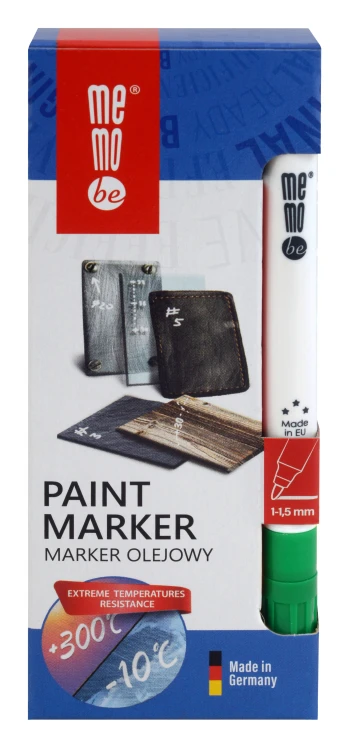 Marker olejowy MM300 MemoBe, końcówka okrągła 1-1,5 mm zielony – zdjęcie 4