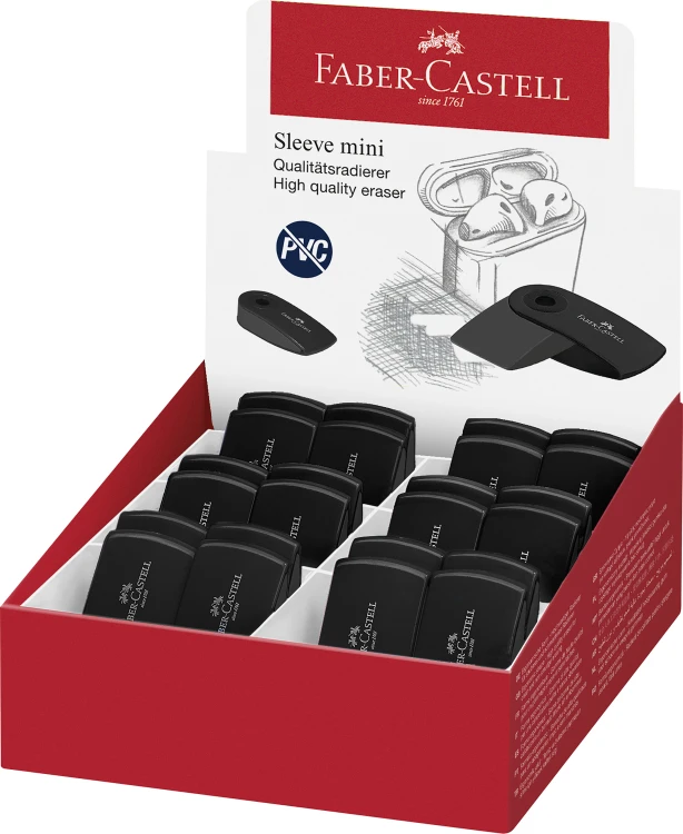 Gumka sleeve mini czarna Faber-Castell – zdjęcie 2