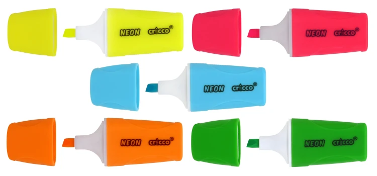 Zakreślacze mini Cricco neon mix kolorów słoik 80 szt. – zdjęcie 3