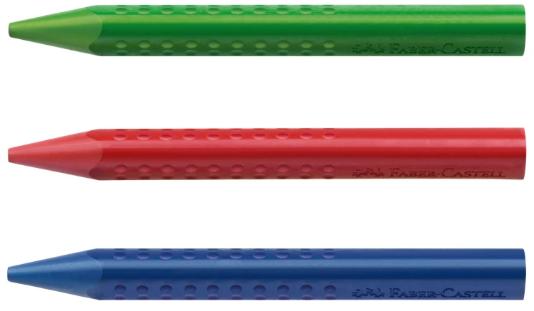 Kredki grip jumbo trójkątne WOSKOWE12 kol. opakowanie kartonowe Faber-Castell – zdjęcie 2