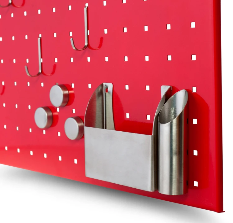 TABLICA MAGNETYCZNA BEZ RAMY MEMOBOARDS, CZERWONA Z OTWORAMI, 50x35 cm – zdjęcie 2