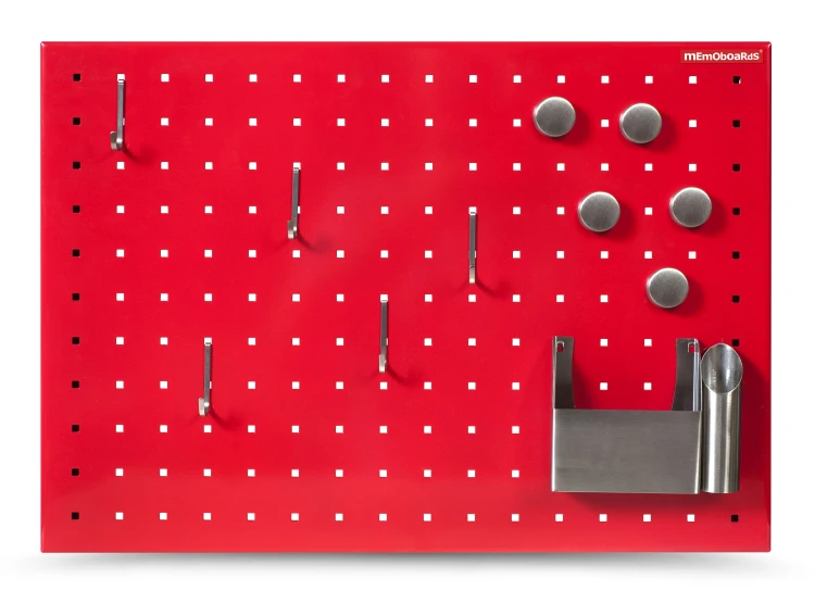 TABLICA MAGNETYCZNA BEZ RAMY MEMOBOARDS, CZERWONA Z OTWORAMI, 50x35 cm – zdjęcie 4