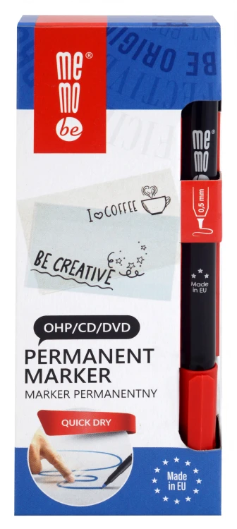 Marker permanentny OHP MemoBe MM251 końcówka F 0,5 mm czerwony – zdjęcie 4