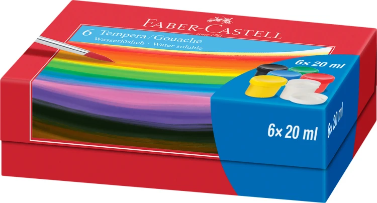 Farby plakatowe 6-KOL. x 20 ml Faber-Castell – zdjęcie 2