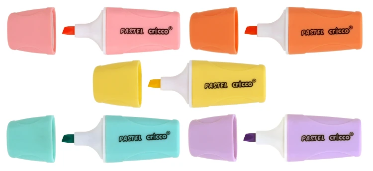 Zakreślacze mini Cricco pastel mix kolorów, słoik 80 szt. – zdjęcie 3