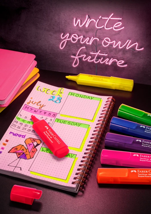 Zakreślacz 1546 8 kol. super neon opakowanie karton Faber-Castell – zdjęcie 2