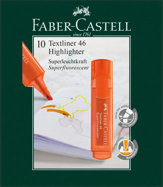 Zakreślacz 1546 pomarańczowy Faber-Castell – zdjęcie 5