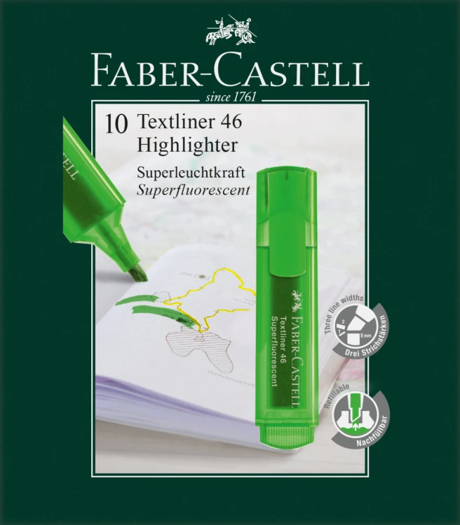 Zakreślacz 1546 zielony Faber-Castell – zdjęcie 5