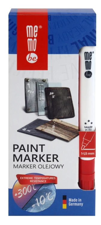 Marker olejowy MM300 MemoBe, końcówka okrągła 1-1,5 mm czerwony – zdjęcie 4