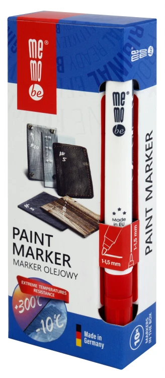 Marker olejowy MM300 MemoBe, końcówka okrągła 1-1,5 mm czerwony – zdjęcie 5