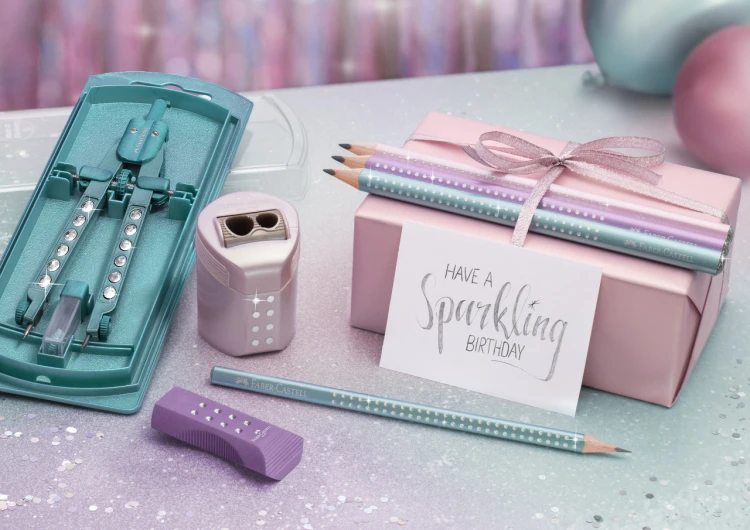 Ołówek jumbo sparkle metallic fioletowy Faber-Castell – zdjęcie 5
