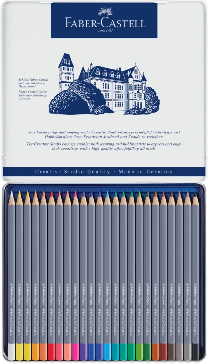 Kredki akwarelowe goldfaber aqua 24 kol. opak. metalowe Faber-Castell – zdjęcie 2