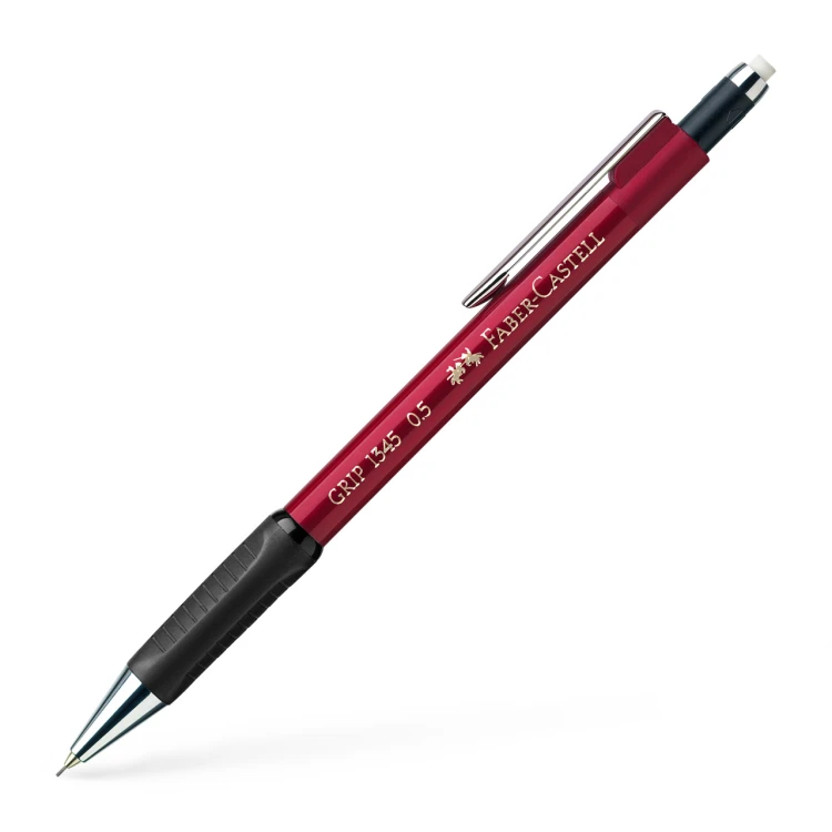 Ołówek automatyczny grip 1345 0,5 mm czerwony metaliczny Faber-Castell – zdjęcie 2