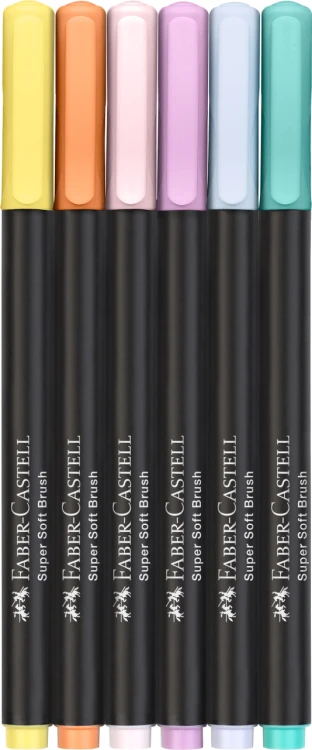 Pisaki pędzelkowe black edition 6 kol. pastelowych Faber-Castell – zdjęcie 2