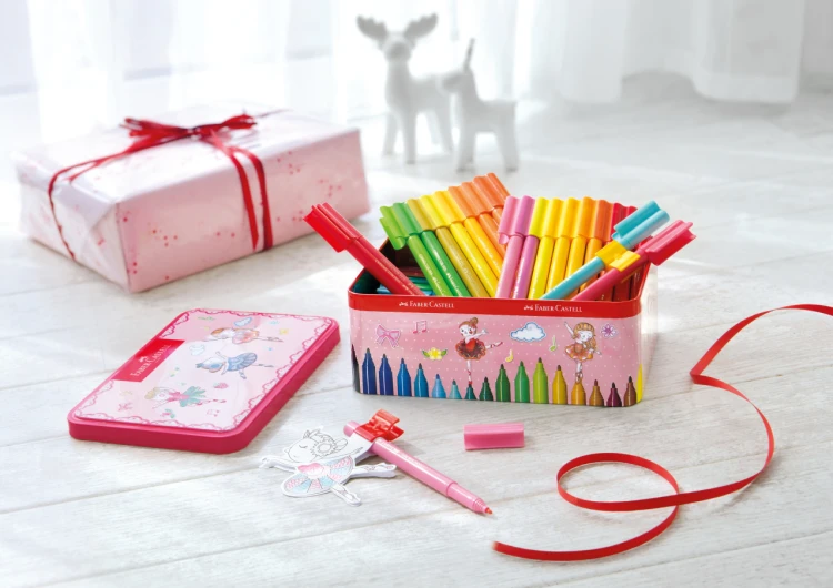 Flamastry connector 33 kol.w metalowej szkatułce upominkowej "ballerina" Faber-Castell – zdjęcie 2