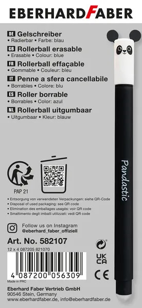 Długopisy żelowy wymazywalny zwierzątka panda eberhard faber – zdjęcie 4