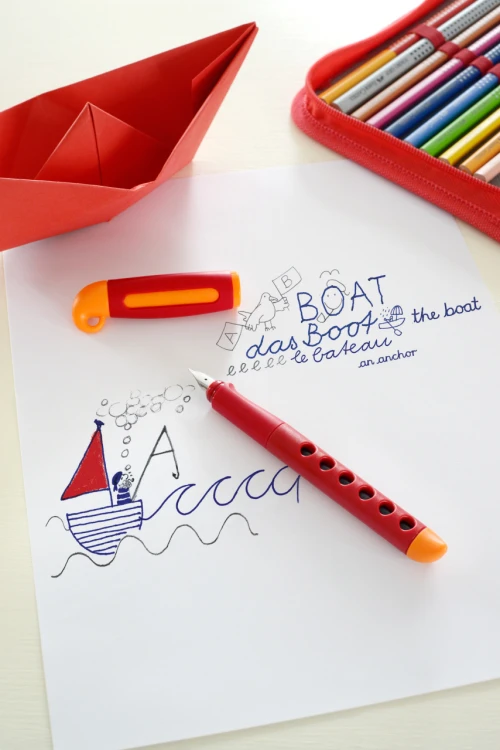 Pióro wieczne scribolino dla praworęcznych czerwone Faber-Castell – zdjęcie 5