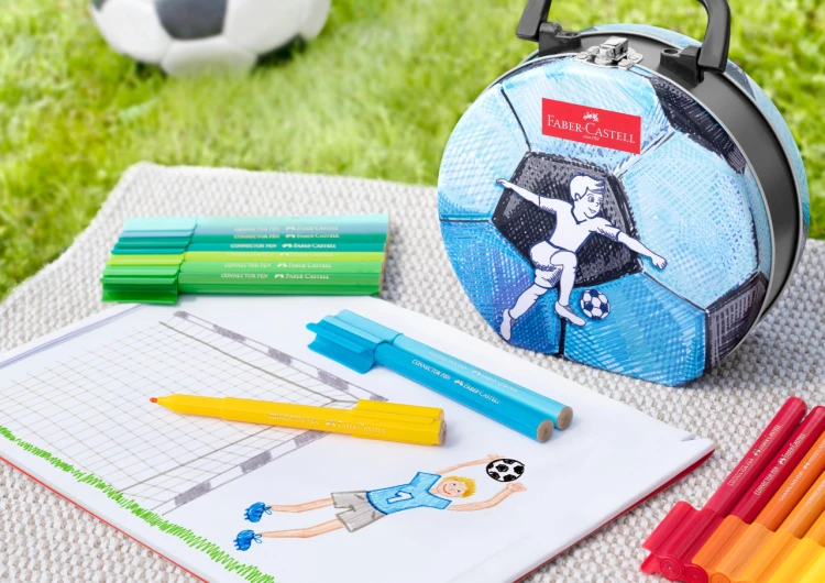Flamastry connector 33 szt. walizka football Faber-Castell – zdjęcie 4