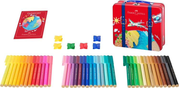 Flamastry connector 40 szt. metalowa walizka Faber-Castell – zdjęcie 3