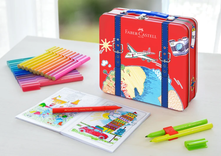 Flamastry connector 40 szt. metalowa walizka Faber-Castell – zdjęcie 4