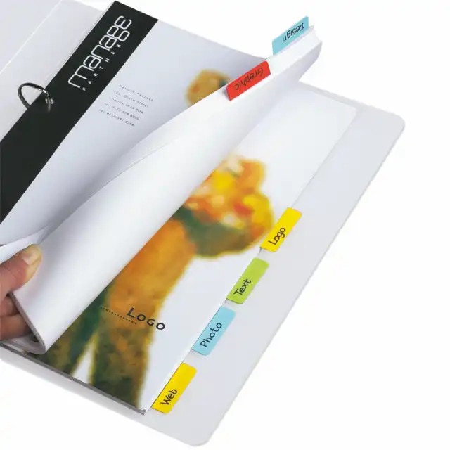 ZAKŁADKI INDEKSUJĄCE DJOIS x 3L BIAŁE 24 SZT. DWUSTRONNE 12X40MM – zdjęcie 3