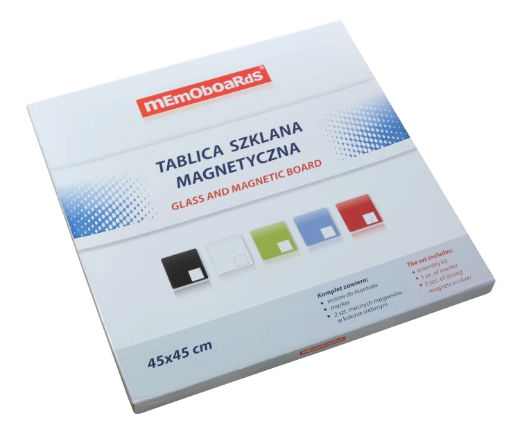 Tablica szklana magnetyczna 450X450 mm memoboards zielona – zdjęcie 3
