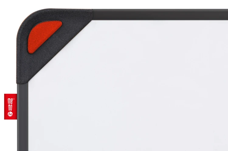 Tablica suchościeralna magnetyczna MEMOBE, powierzchnia biała, rama aluminiowa czarna EDGE, 90x60 cm – zdjęcie 6