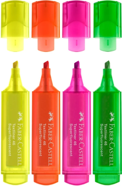 Zakreślacz 1546 4 kol. etui plastikowe Faber-Castell – zdjęcie 2
