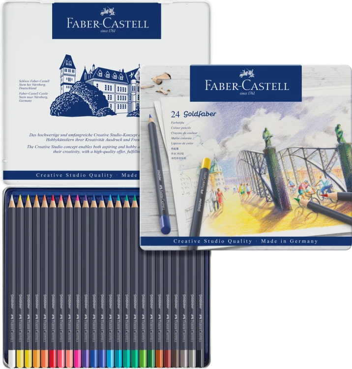 Kredki goldfaber 24 kol. opak. metalowe Faber-Castell – zdjęcie 3
