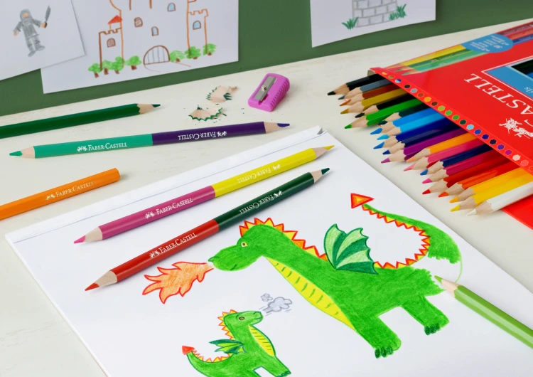 Kredki zamek 24 KOL.+3 kredki dwustronne+temperówka Faber-Castell – zdjęcie 3