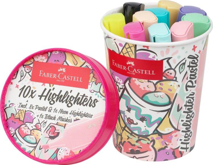 Zestaw zakreślaczy 1546 ice cream cup pastelowe 10 szt. Faber-Castell – zdjęcie 2