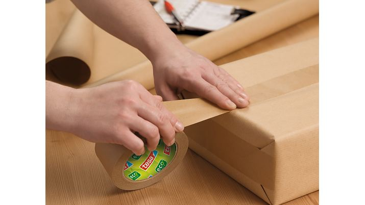 TAŚMA PAKOWA PAPIEROWA TESAPACK 50m x 50mm BRĄZOWA – zdjęcie 3