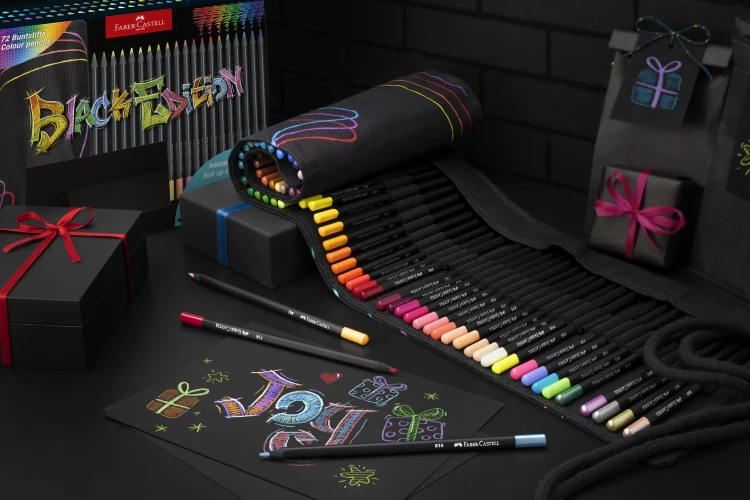 Kredki trójkątne black edition piórnik rolowany 72 kol. Faber-Castell – zdjęcie 2
