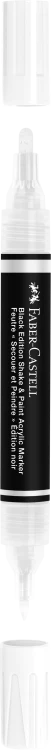 Marker akrylowy black edition shake&paint 1 szt. biały op. kartonowe Faber-Castell – zdjęcie 2
