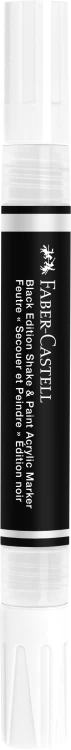 Marker akrylowy black edition shake&paint 1 szt. biały op. kartonowe Faber-Castell – zdjęcie 3