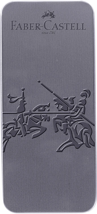 Zestaw prezentowy grip 2010 pióro wieczne + długopis dapple gray opakowanie metalowe Faber-Castell – zdjęcie 2