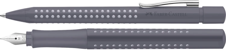 Zestaw prezentowy grip 2010 pióro wieczne + długopis dapple gray opakowanie metalowe Faber-Castell – zdjęcie 3