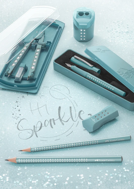 Ołówek jumbo sparkle ocean metallic Faber-Castell – zdjęcie 3