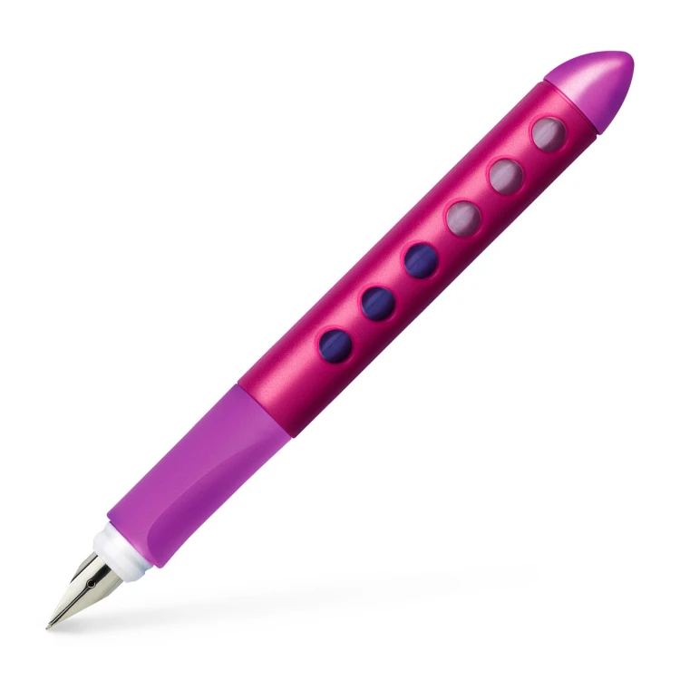 Pióro wieczne scribolino dla leworęcznych malinowo-jagodowe w etui Faber-Castell – zdjęcie 4