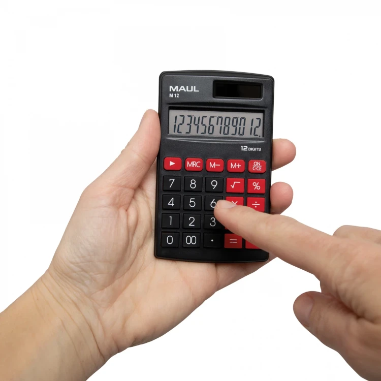 Kalkulator kieszonkowy m 12, 12-POZYCYJNY, czarny Maul – zdjęcie 6