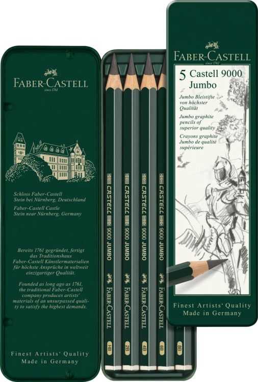 Zestaw ołówków castell 9000 jumbo 5 szt. Faber-Castell – zdjęcie 2